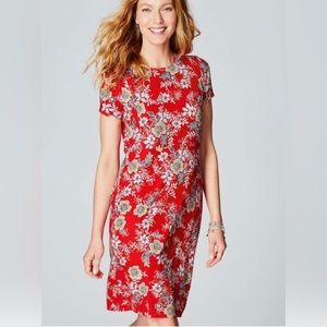 J Jill Red Floral Norway Dress